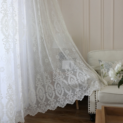 窗帘纱帘飘窗欧式透光图片