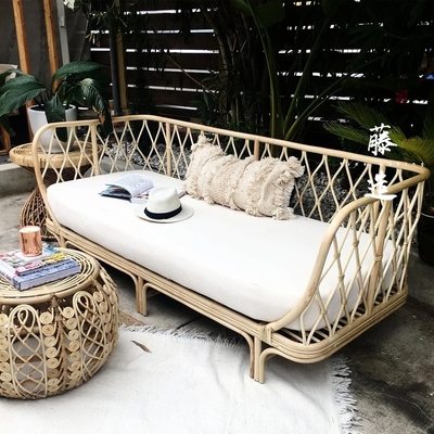 阳台庭院藤艺沙发简约藤编沙发图片
