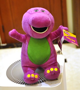 班尼公仔barney小恐龙斑尼毛绒公仔玩具生日礼物 英语早教会唱歌