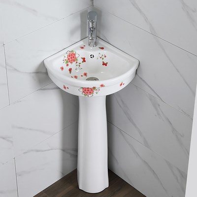 立柱盆小户型小卫生间洗手盆落地式厕所洗脸盆迷你一体洗手池简易