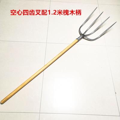 钢叉叉子农具齿全大号小号叉子草铁叉钢叉三股泥农用粪叉空心三叉