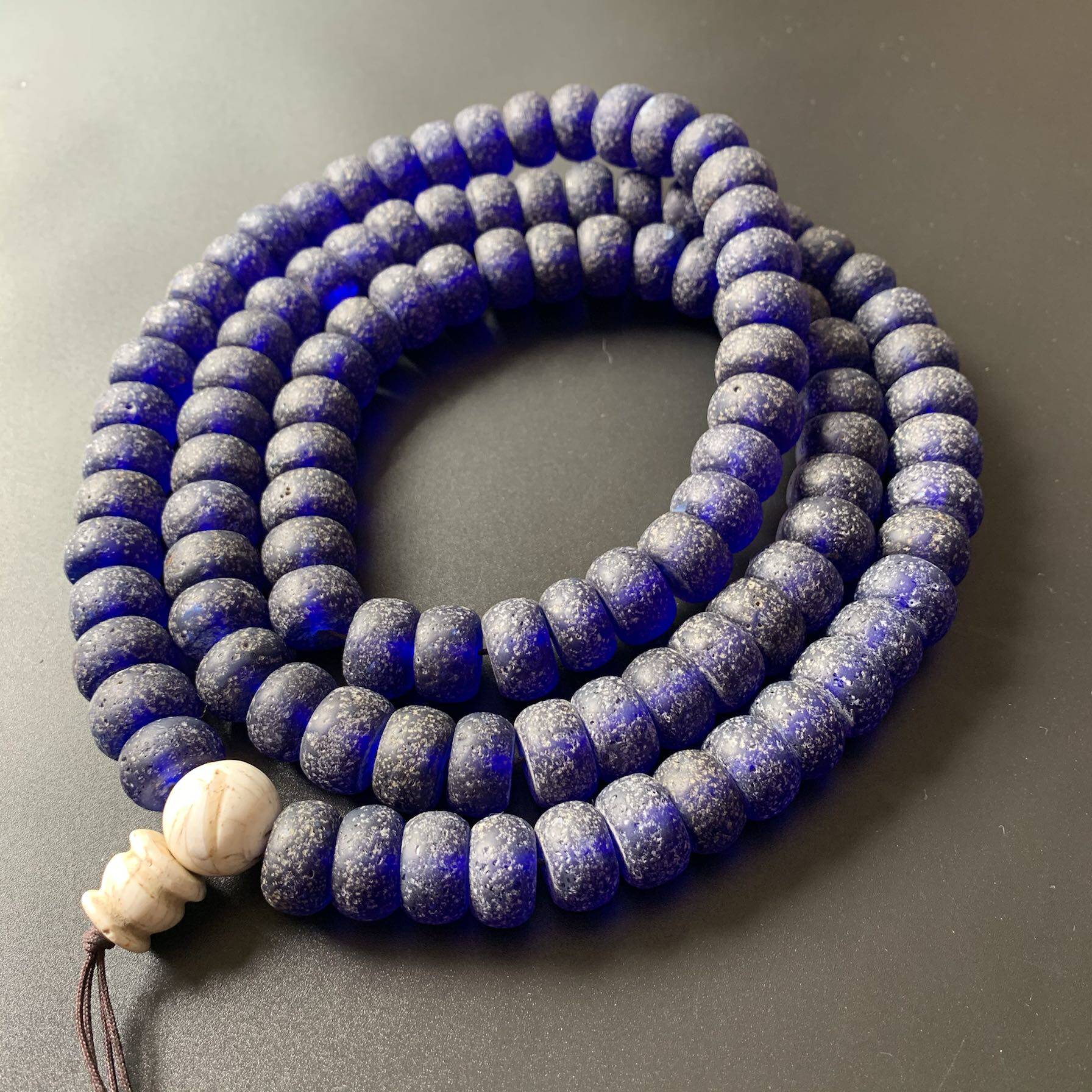 古玩念珠佛珠手链_老琉璃佛珠手串手链清代老货项链念珠老物件古董