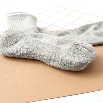 筒袜低帮高中全中男女运动袜纯色毛棉半拉组合筒袜袜子秋冬3双短