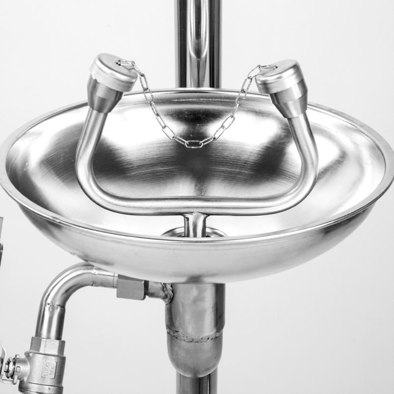 洗眼器工业用立式304不锈钢洗眼器实验室双口紧急喷淋洗眼器