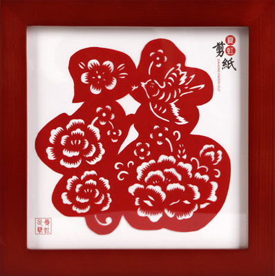 夏虹剪纸12生肖剪纸特色s手工艺品家居摆件送老外礼物非遗民间窗