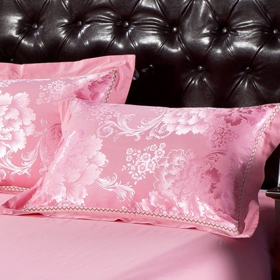 枕头一对成人全棉枕套花边图片