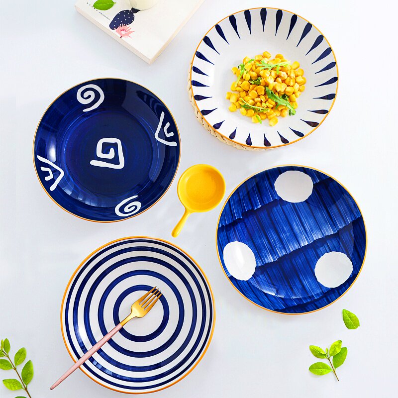 装菜的盘子好看网红ins简约风小碟子精致家用日式北欧圆陶瓷创意