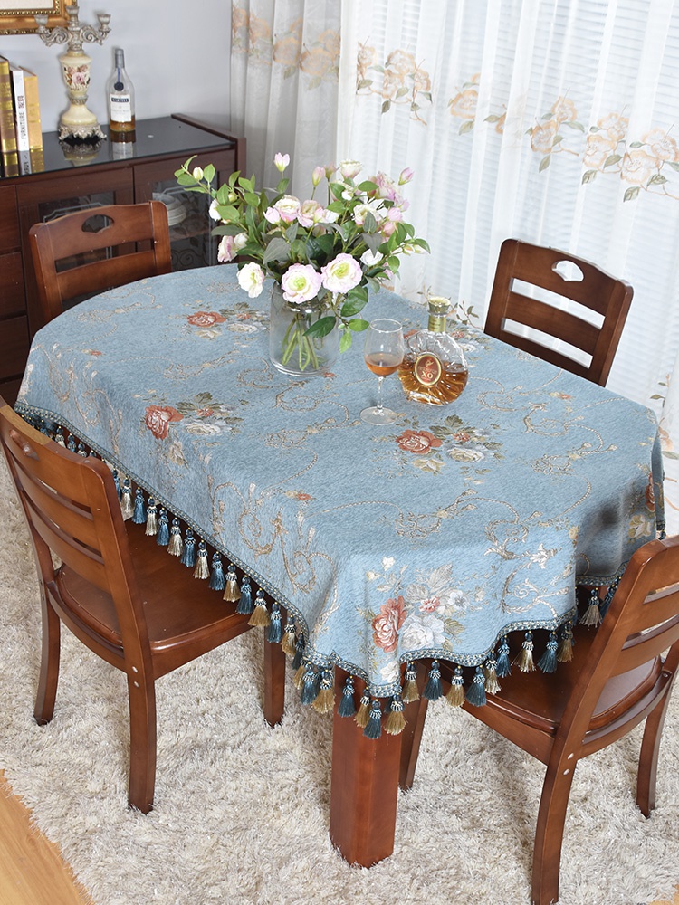 高档欧式伸缩折叠椭圆形桌布餐桌布椅套椅子套纯色布艺餐厅台布垫