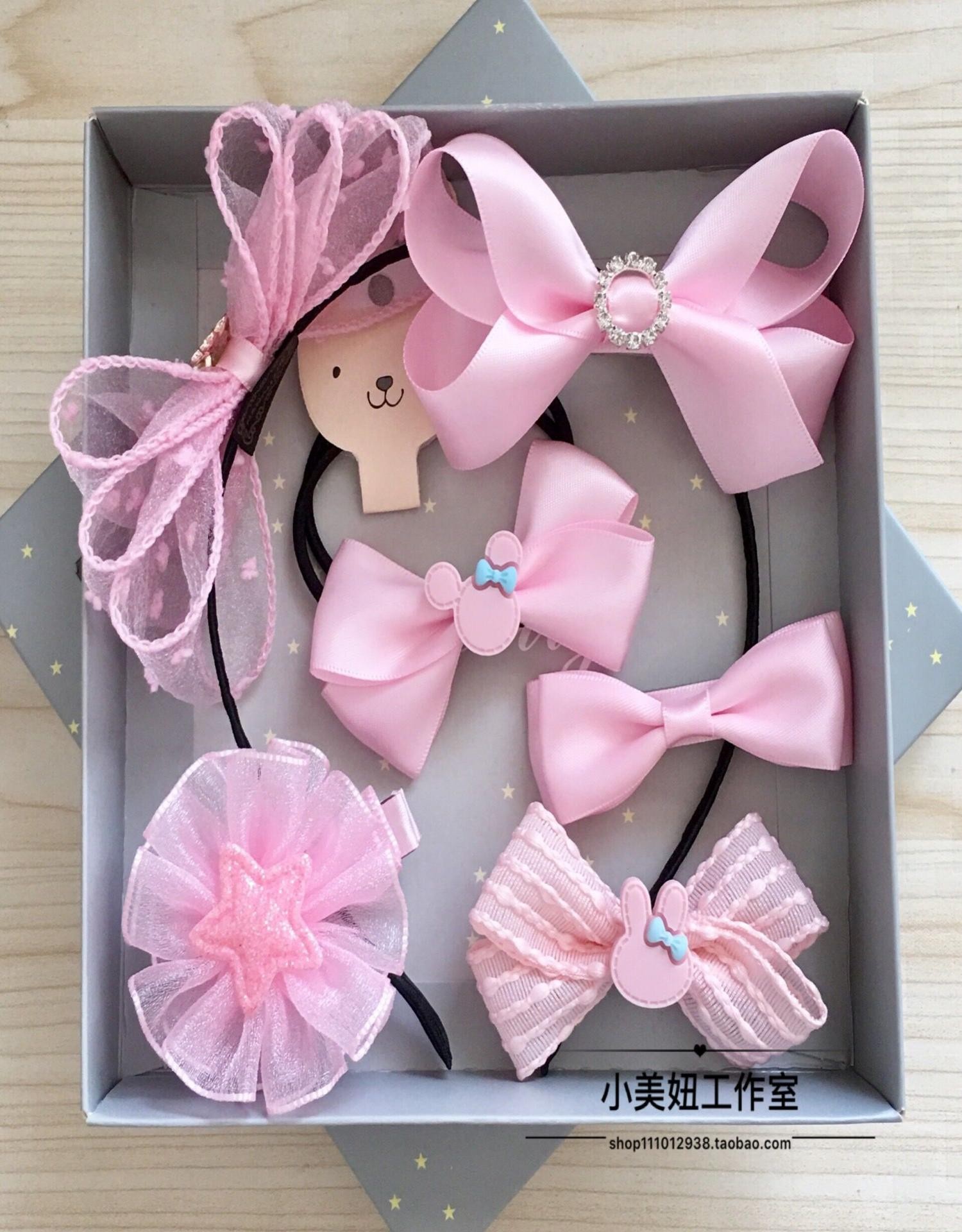 儿童发饰套装礼盒宝宝发夹手工布艺生日六一礼物女童头饰组合