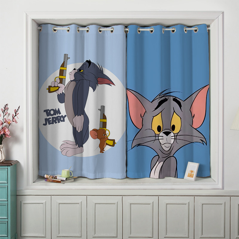 猫和老鼠动漫卡通动画窗帘儿童房男孩女孩卧室宿舍可爱定制遮光布