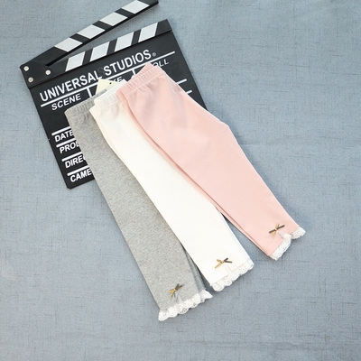 女宝宝春季裤子洋气0一1-2-3岁女童白色打底裤纯棉韩版婴儿开裆裤