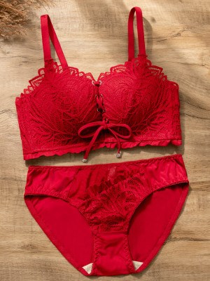 酒红色性感内衣图片