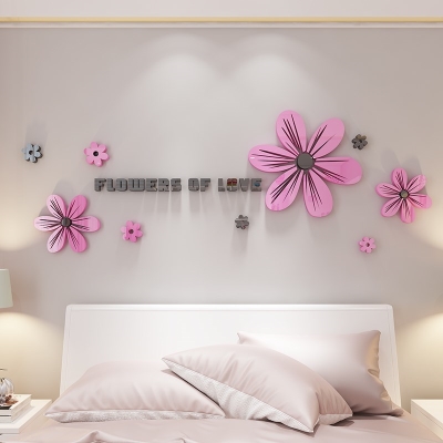 3d立体墙贴画仿真花卧室客厅电视机背景墙贴墙纸壁纸温馨浪漫自粘