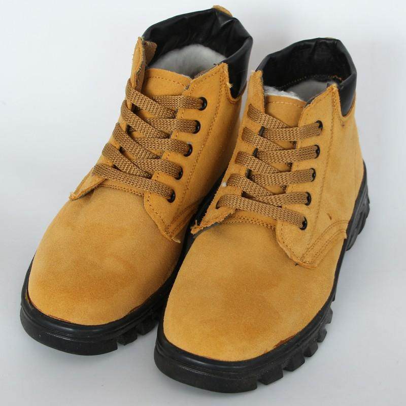 冬季劳保鞋加棉绒防砸安全鞋耐磨翻毛牛皮鞋男反绒牛皮劳保工作鞋