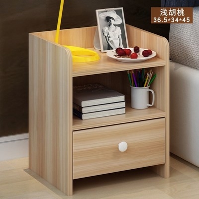 室内收纳柜一对式简易地柜三层转角抽屉床头柜小号卧室安装架白色