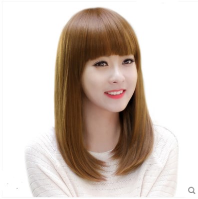 假头发女长直发全头套齐刘海图片