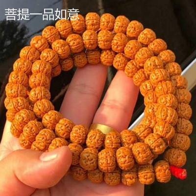 罕见爆肉航母级真树王小金刚菩提子108颗56瓣矮碟南瓜桩佛珠手图片