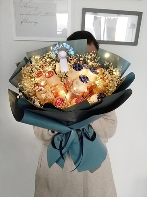 炫赫门满天星华子花束烟送男友生日礼物男生烟盒diy放烟的礼盒花图片