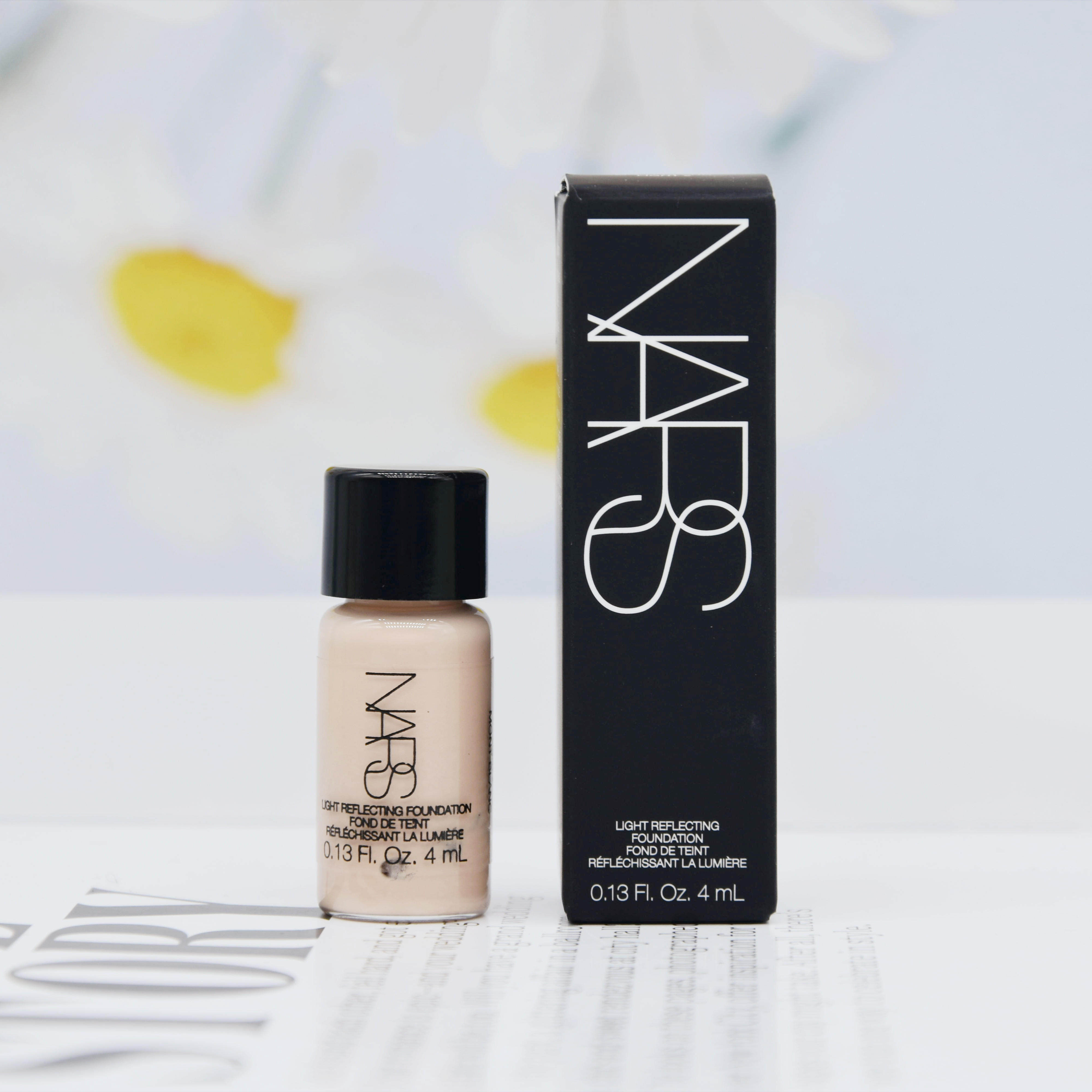 专柜小样nars娜斯超方瓶粉底液l2流光美肌粉底4ml瓶装遮瑕修饰肤