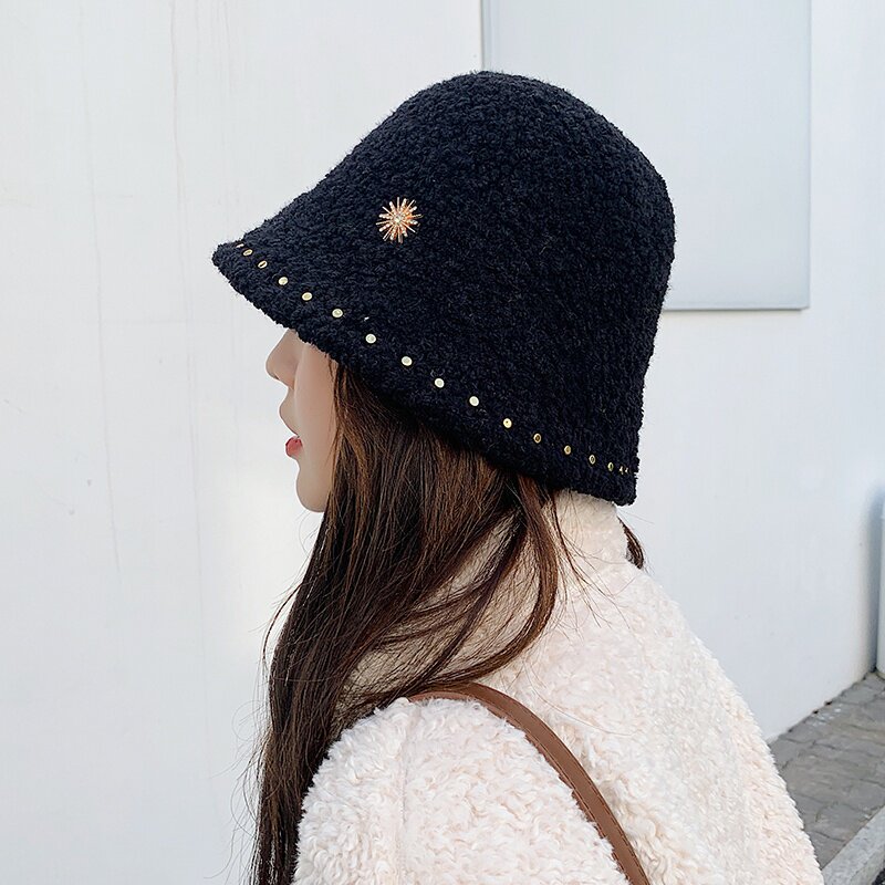 女士帽子洋气漂亮的女款2020秋冬新款女人时尚保暖网红显脸小盆帽