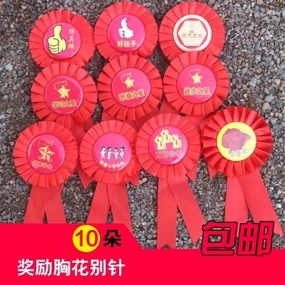 胸前佩戴幼儿园小红花胸花表彰布艺花朵学校配饰红色学习大号家用