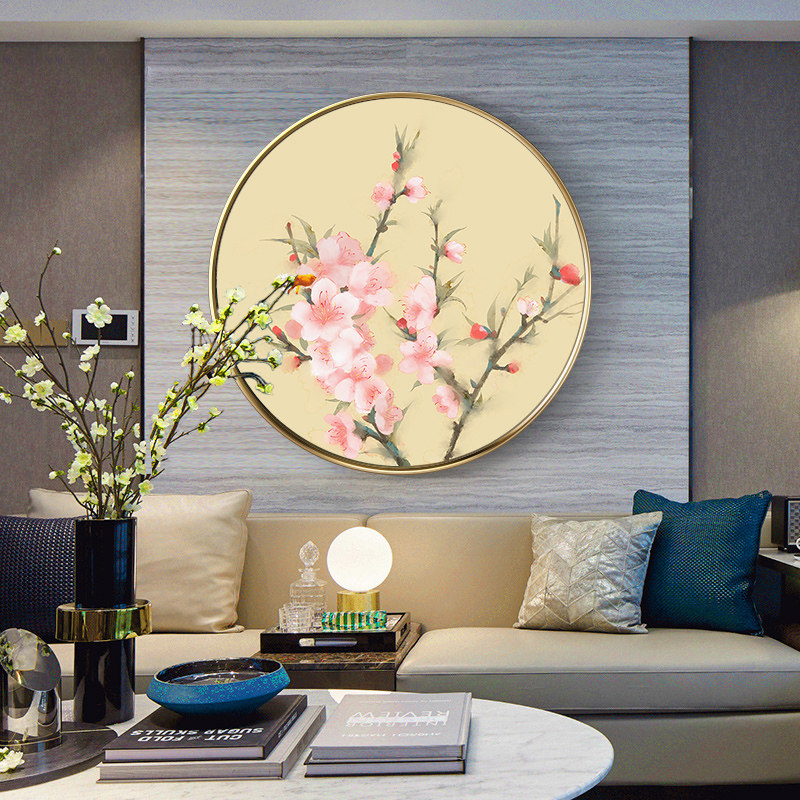 圆形桃花刺绣手工自绣十字绣2020新款绣客厅家用线绣自己绣手工