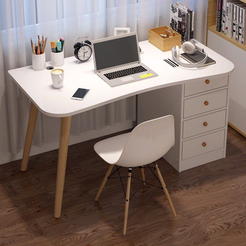 学习桌中学生初中生书桌北欧ins简约儿童书柜组合男孩写字小桌子