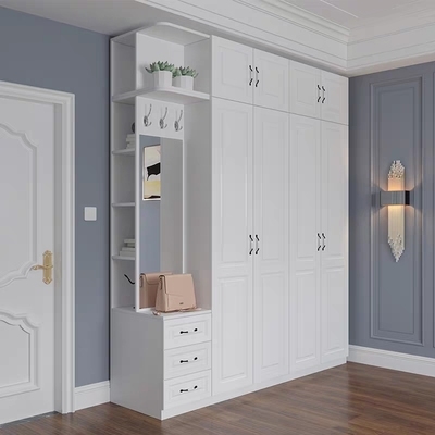 北欧衣柜对开门梳妆镜一体单门六门衣柜家用卧室极简整体衣柜定制