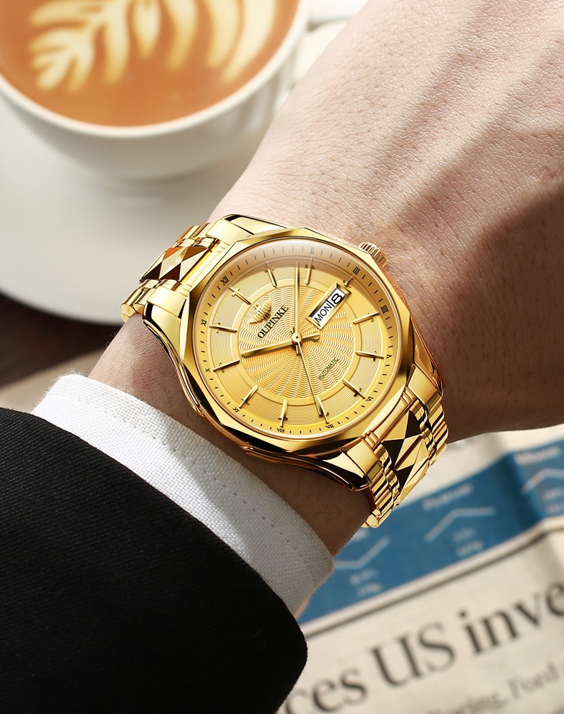 天猫国际瑞士金色手表男士名表品牌正品全自动机械表名牌男表十大