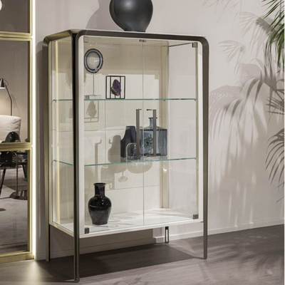 意式轻奢酒柜靠墙落地玻璃红酒柜子家用客厅手办动漫收藏储物柜子