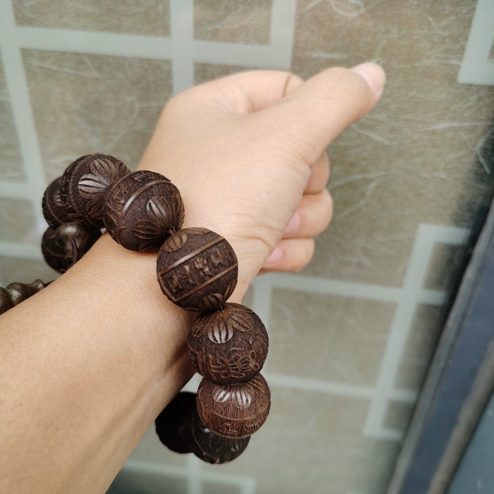 龙虎山手工艺流珠手珠念珠手串道家法器手串山崖柏十二道手串