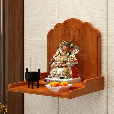 实木神龛佛柜墙壁挂式财神爷供奉台吊柜家用神台观音菩萨关公佛龛