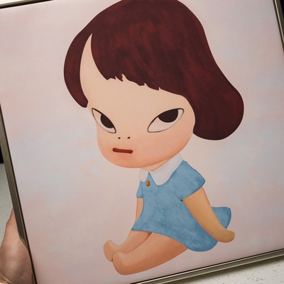 奈良美智新款梦游娃娃版画油画布客厅沙发背景墙餐厅卧室装饰画