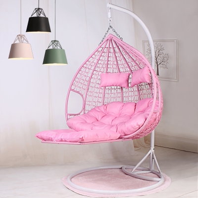 吊椅吊兰网椅阳台摇篮成人家用客厅懒人吊篮秋千吊床藤椅双人椅红