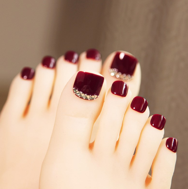 法式脚趾甲贴片图片