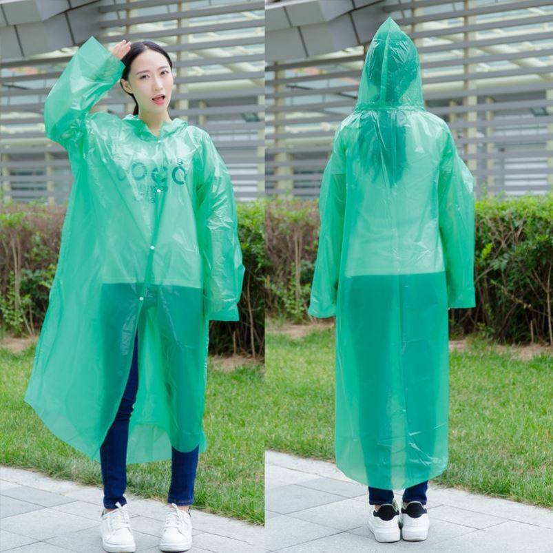 一次性塑料加厚雨衣外套宽松便携式透明雨衣男女通用连帽雨披