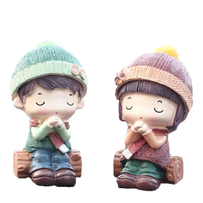 汽车摇头摆件可爱娃娃卡通情侣图片