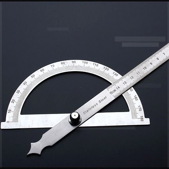 万能角度尺角度尺双臂不锈钢角度规180度调整式半圆分度规量角