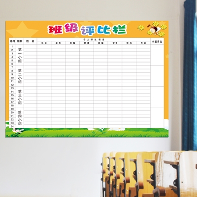 你追我赶小学生班级教室布置装饰文化墙贴背书表表扬评比栏积分榜