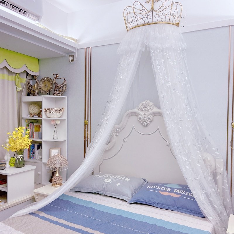 新品公主床幔北欧白色儿童房双层床帘少女心床纱床头装饰纱帘蚊帐