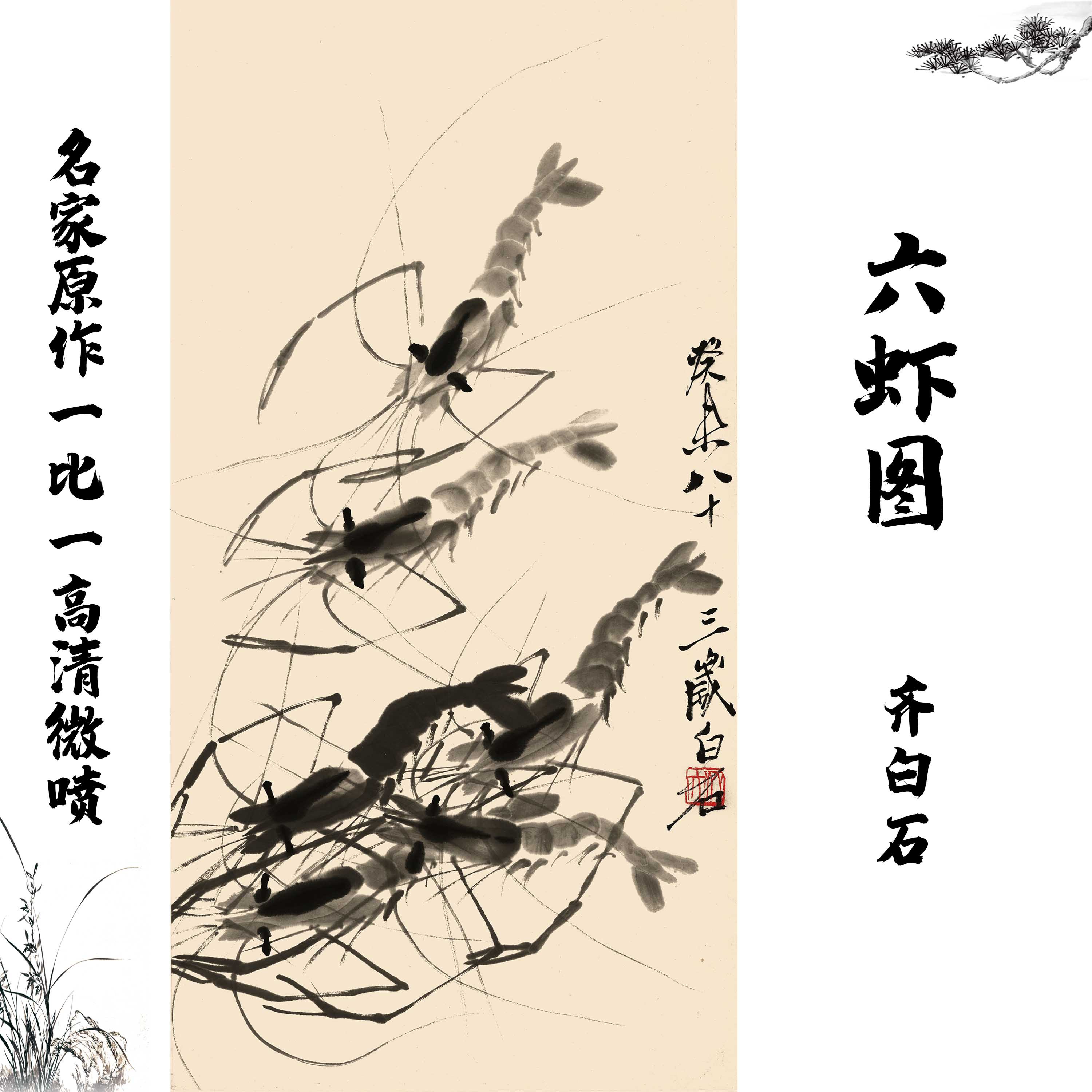 国画虾图