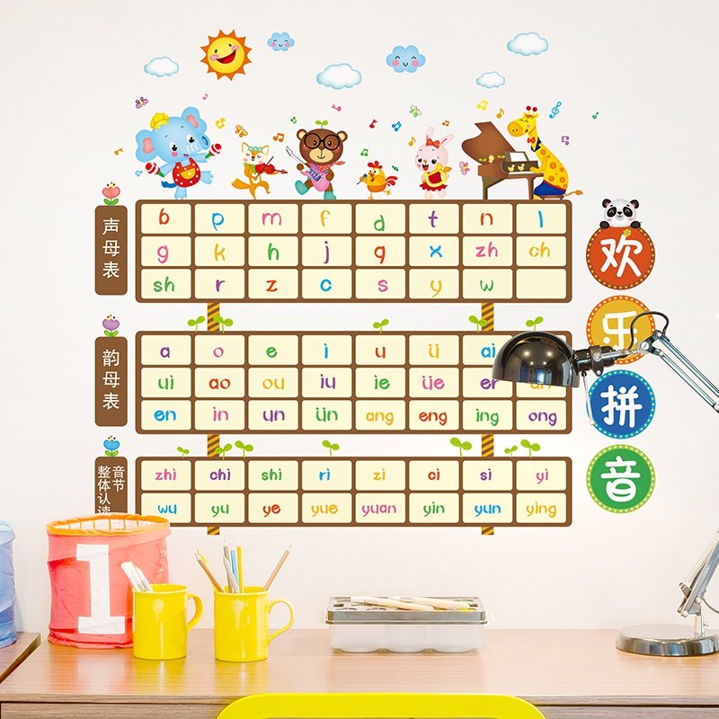 小学幼儿园学校班级文化教室布置墙面装饰墙贴纸汉语拼音字母表