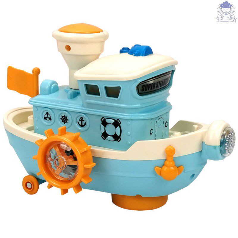 儿童电动万向声光大号豪华游轮船模型仿真轮船快艇军舰男女孩玩具