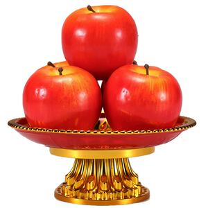 仿真假水果盘供奉佛观音财神装饰苹果橙桃香蕉摆件供盘子道具贡品