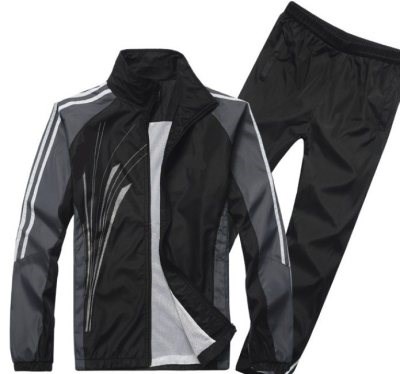 休闲薄白色网长袖透气裤男士跑步2019层款外套春秋涤纶套装运动服