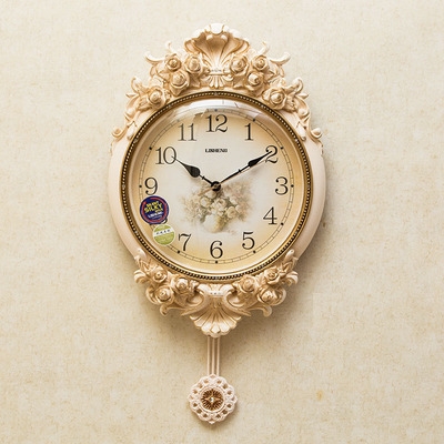 欧式卧室挂钟客厅静音时英钟家用钟饰创意豪华大气时钟超静音钟表