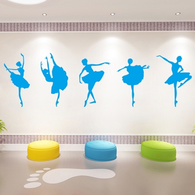 舞蹈人物剪影动作音乐舞蹈艺术培训中心教室装饰墙贴纸橱窗玻璃贴