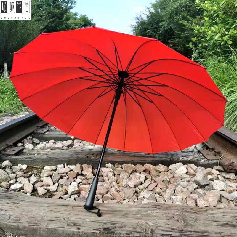 用的大红色雨伞中式大号婚礼出嫁伞出门创意婚庆长柄红伞结婚新娘