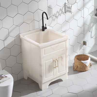 人造洗衣盆斜露台衣池小户搓柜型玉石衣柜石材带洗衣洗整体阳台板