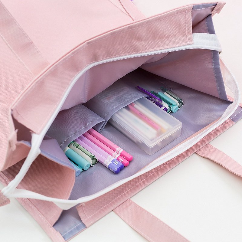 手拎书袋辅导班手提袋帆布补课包大容量简约装书收纳袋子文件袋子